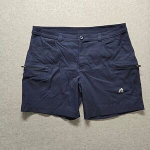 Eddie Bauer First Ascent Womens 18 Navy Blue Guide Cargo Hiking Shorts 7" Inseam